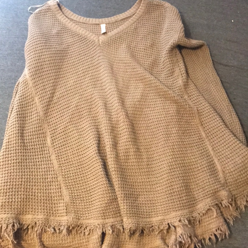 Waffle knit sweater looks like free people